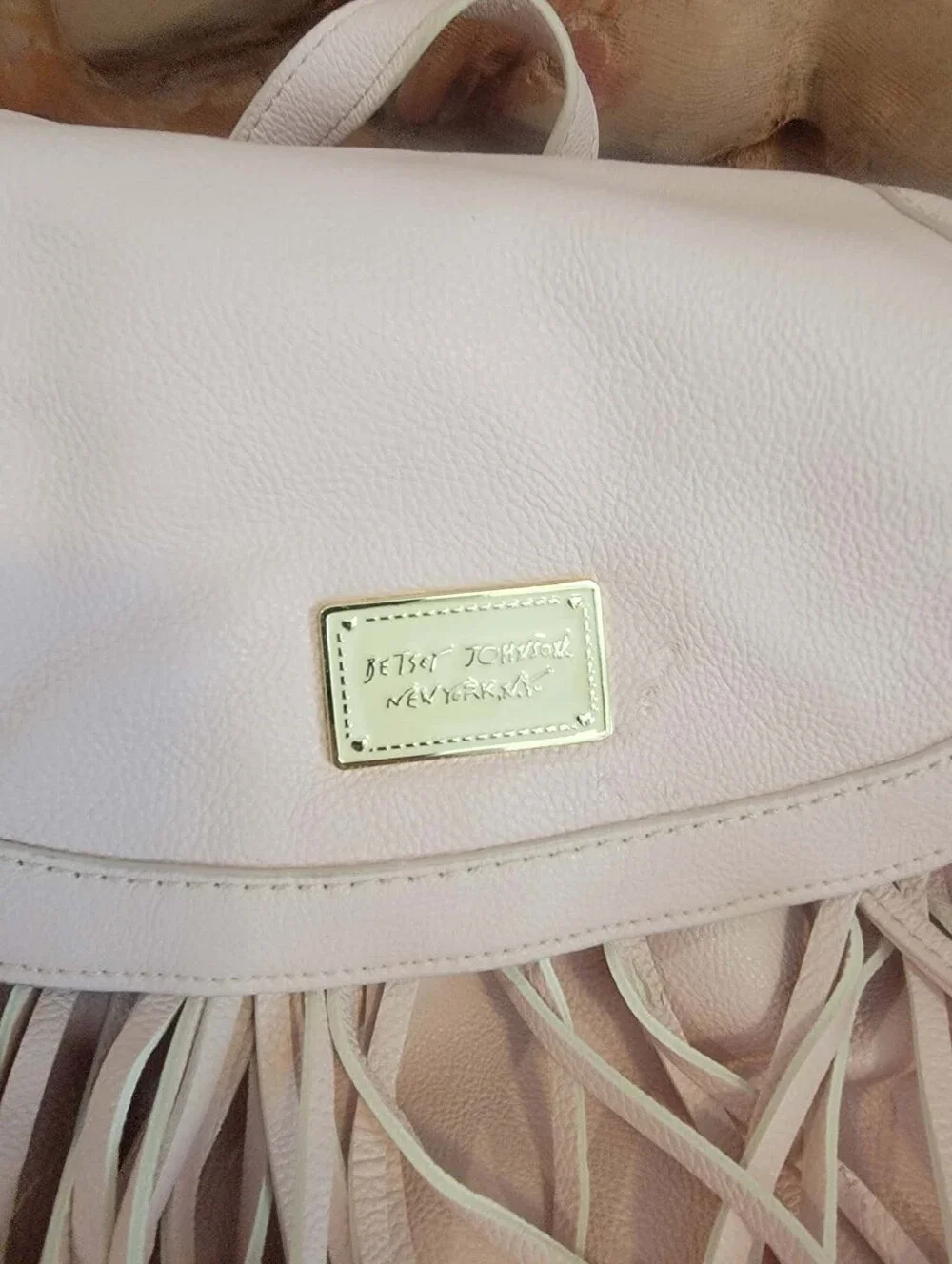 Betsey Johnson Pink Faux Leather Back Pack